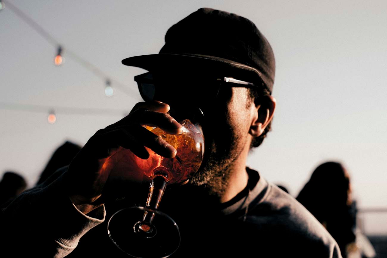 man with a drink